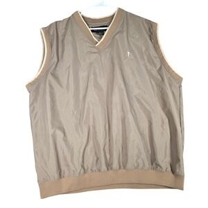 Austin Golf Pullover Vest Tour Collection Windbreaker‎ Tan Pullover Preppy sz XL